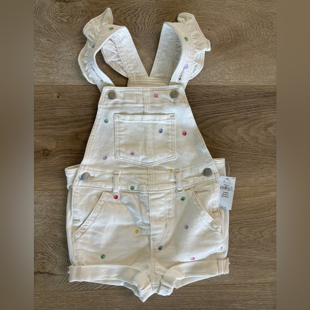 Gap Toddler Girls overalls white Size 4T - Picture 2 of 3